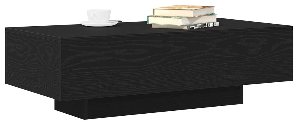 Mesa de Centro vidaXL Preto Carvalho 100x30x36,5 cm Madeira Engenharia