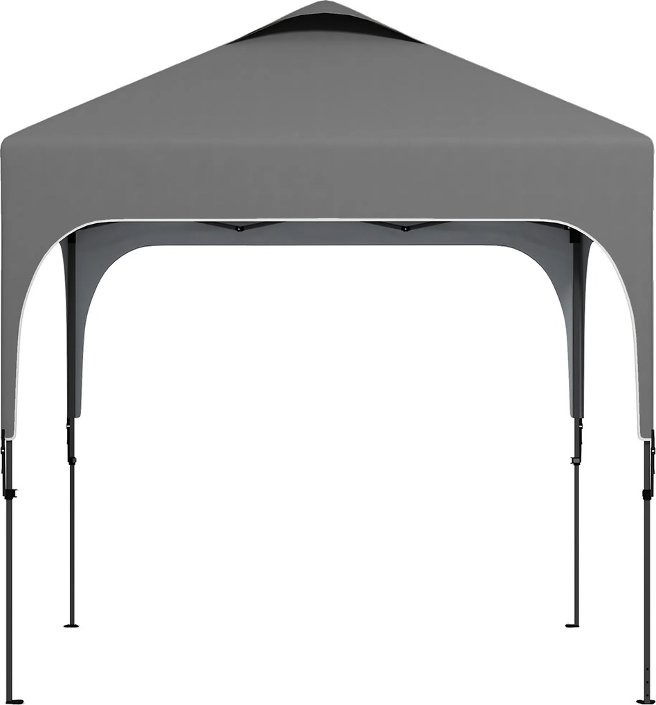 Tenda de jardim pop-up dobrável 2,5 x 2,5 m, altura ajustável, tecido Oxford com proteção UV50+, estrutura em aço, saco de transporte cinzento