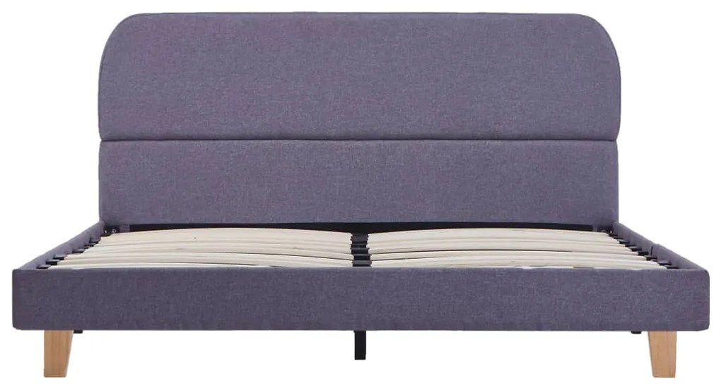 Estrutura de cama em tecido 140x200 cm cinzento-claro