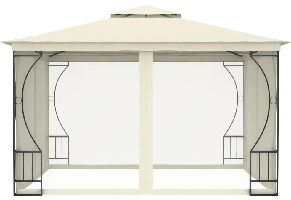 Gazebo com redes 300x300x265 cm creme
