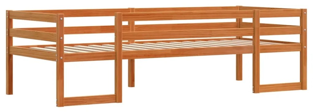 Estrutura de cama infantil 90x190 cm pinho maciço castanho-mel