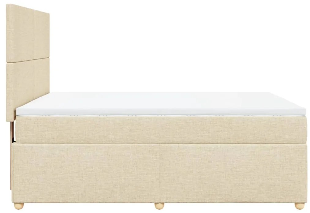 Cama com molas/colchão 140x200 cm tecido cor creme