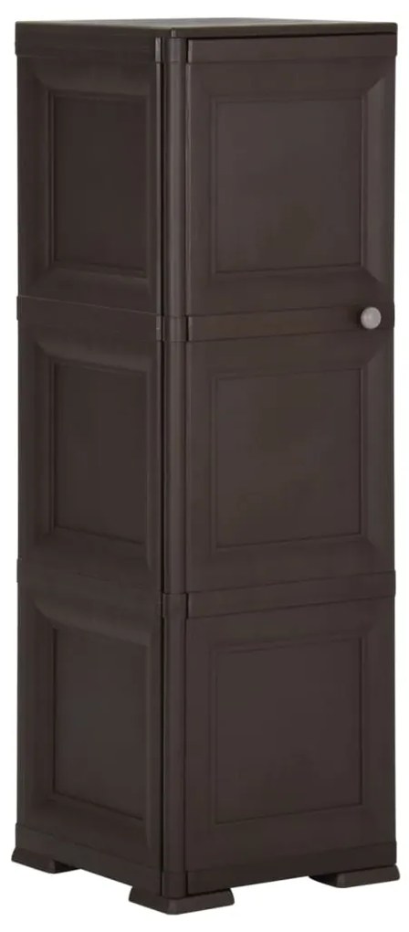 vidaXL Armário de plástico 40x43x125 cm design de madeira castanho