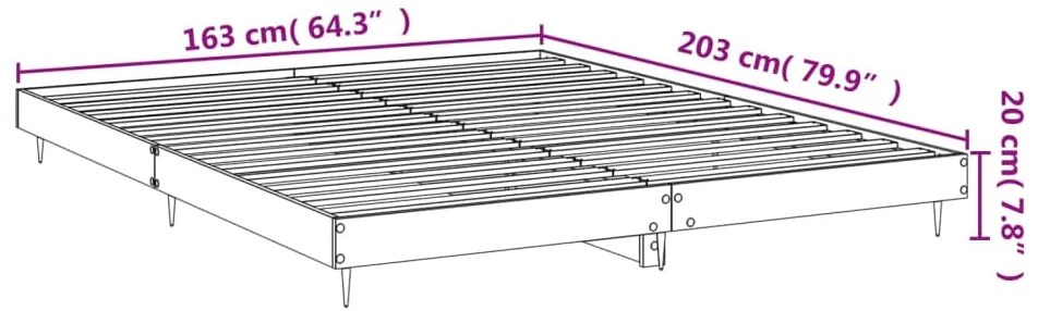 Estrutura de cama sem colchão 160x200 cm sonoma cinzento