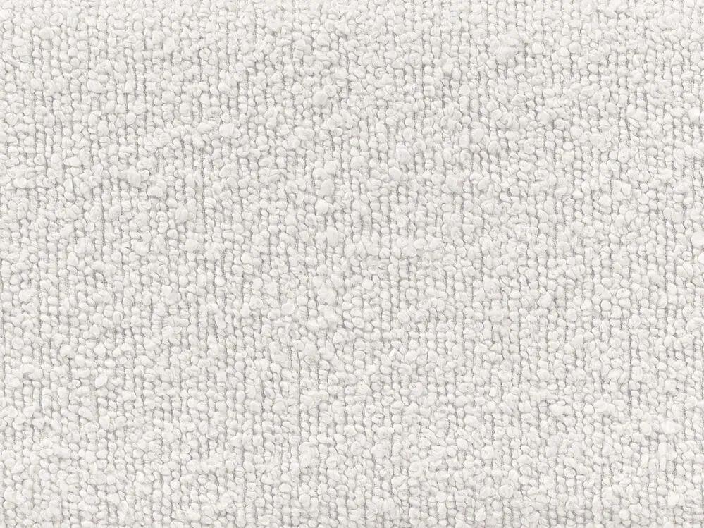 Cama de casal em bouclé branco 180 x 200 cm MARGUT Beliani