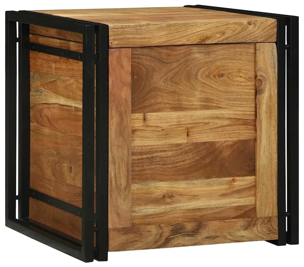 vidaXL Caixa de Armazenamento 50 x 50 x 50 cm Madeira Sólida de Acácia