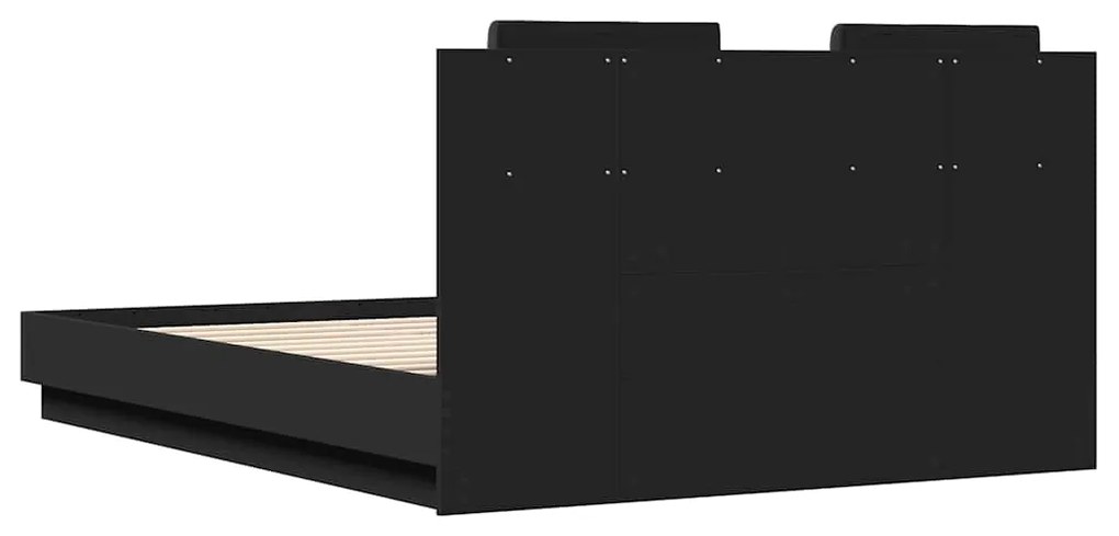 Estrutura cama c/ cabeceira 120x190 cm derivados madeira preto