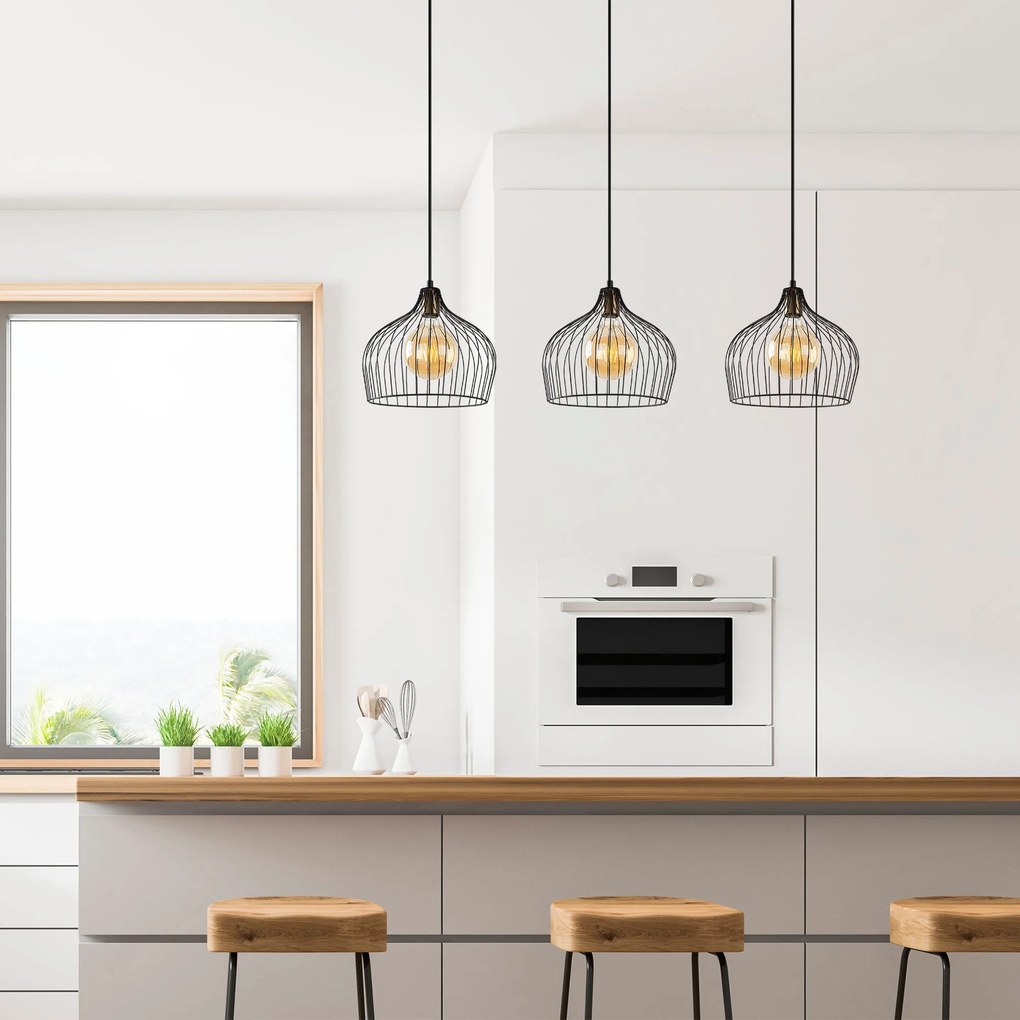Chandelier Bek – Preto Antigo – 100 x 30 x 41-121 cm