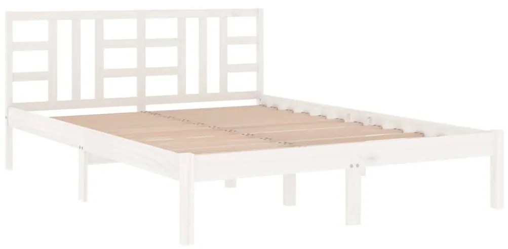 Estrutura de cama 160x200 cm madeira maciça branco