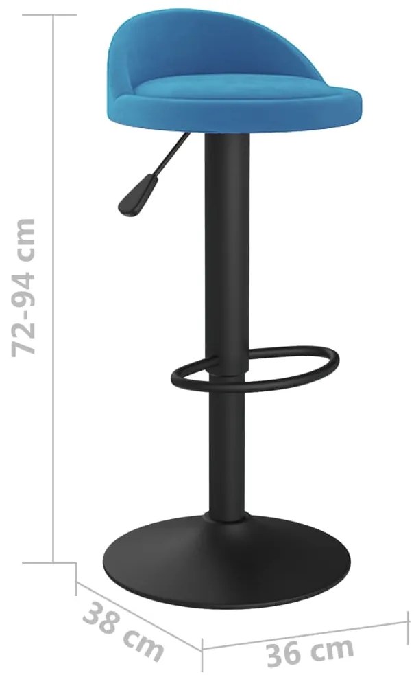 Bancos de bar 2 pcs veludo azul
