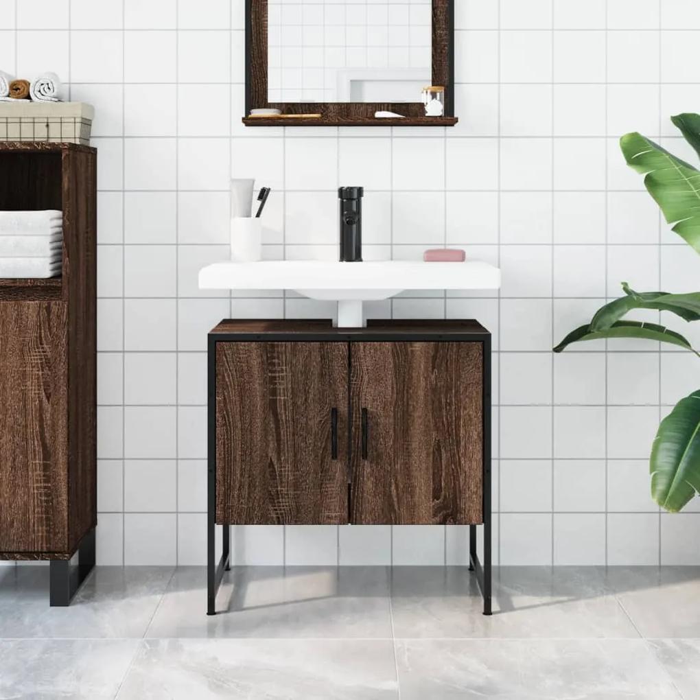 Móvel lavatório 60x33x60 cm derivados madeira carvalho castanho