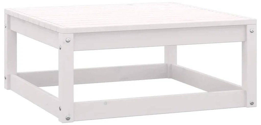 805671 vidaXL Apoio de pés para jardim 70x70x30 cm pinho maciça branco