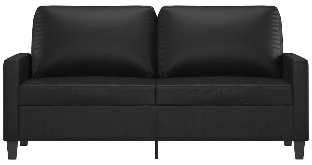 Sofá de 2 lugares 140 cm couro artificial preto