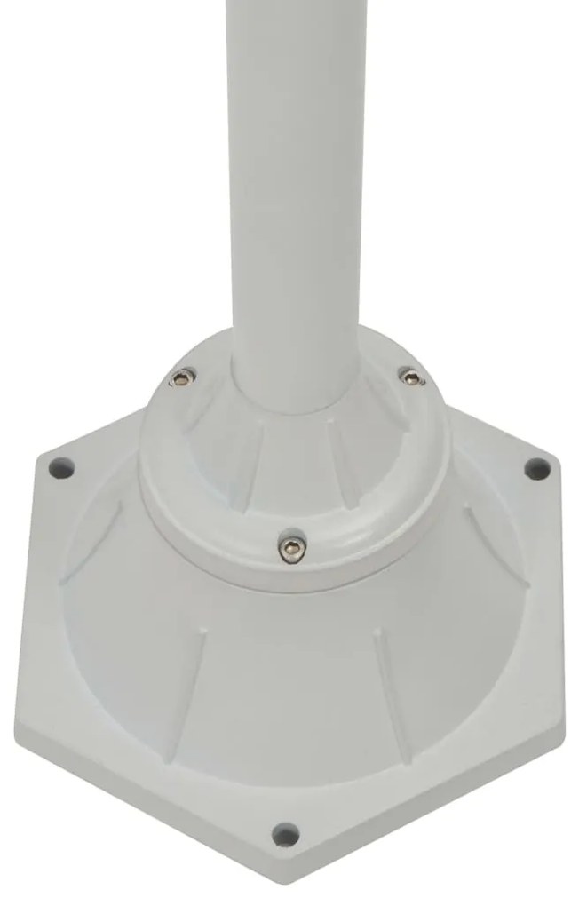 Candeeiro de pé p/ jardim c/ 2 braços E27 220cm alumínio branco
