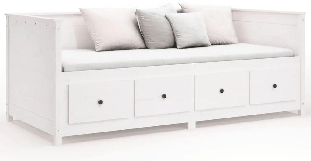 Sofá-cama sem colchão 80x200 cm madeira de pinho maciça branco