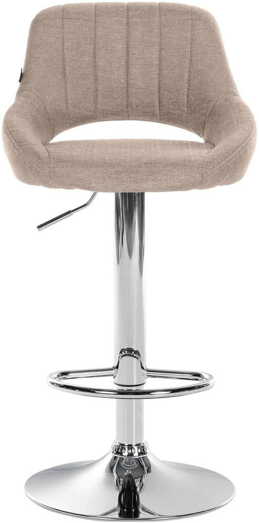 Banco de bar Milet em tecido e com estrutura cromada 46,5 x 85-105,5 x 48 cm Castanho acinzentado