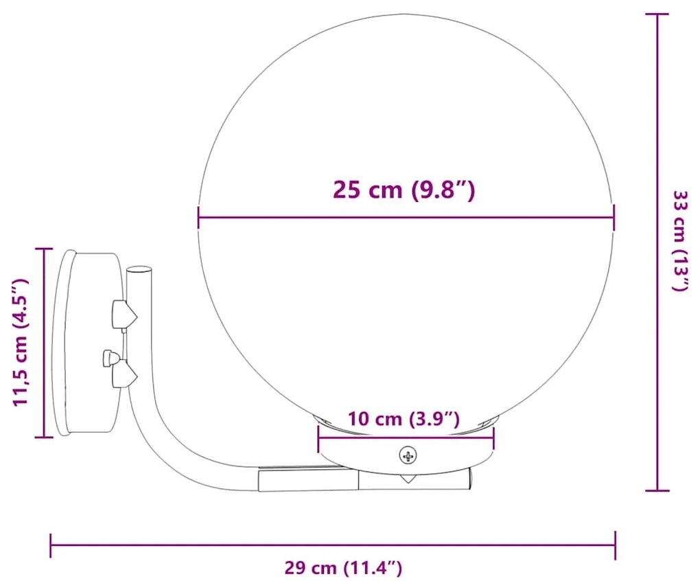 Luz de Parede Externa vidaXL 2 pcs Aço Inoxidável Prata IP44