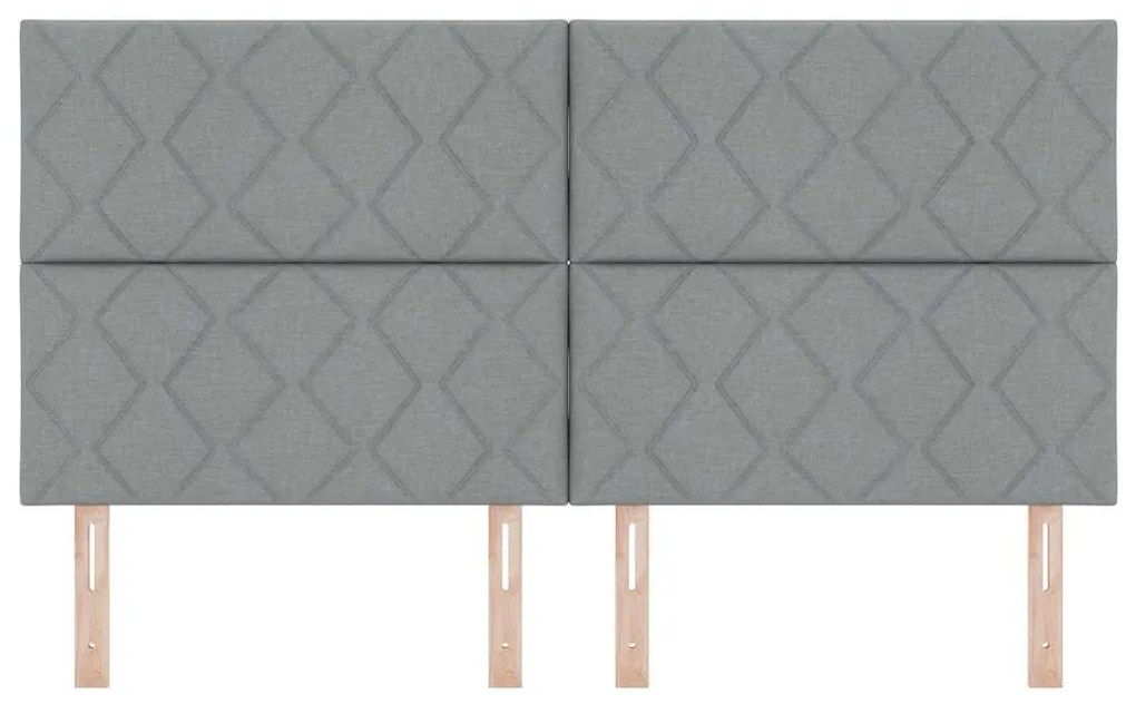 Cabeceira LED vidaXL Design Blocos em Diamante Cinza Claro 180 cm Teci