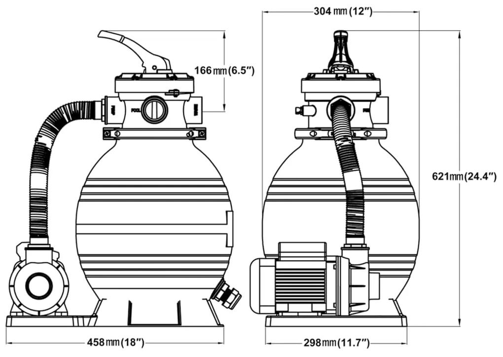 Bomba de filtro de areia 400 W 11000 l/h