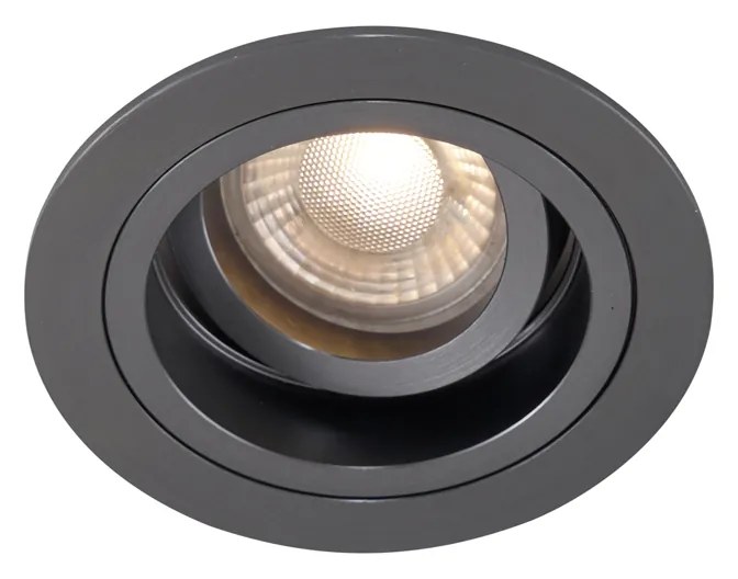 Foco embutido moderno Cinza-escuro GU10 50mm Redondo Inclinável - Chuck Moderno