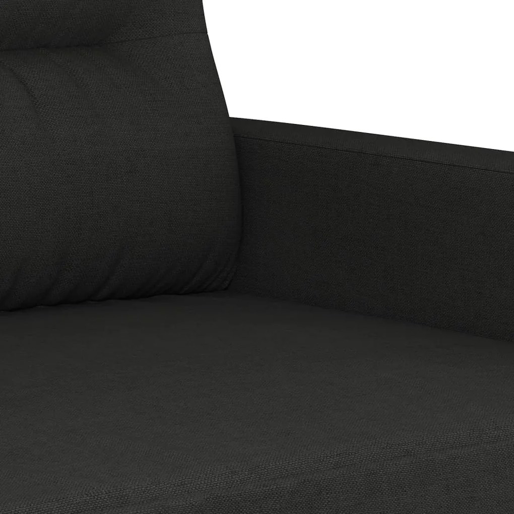 Sofá de 2 lugares tecido 120 cm preto