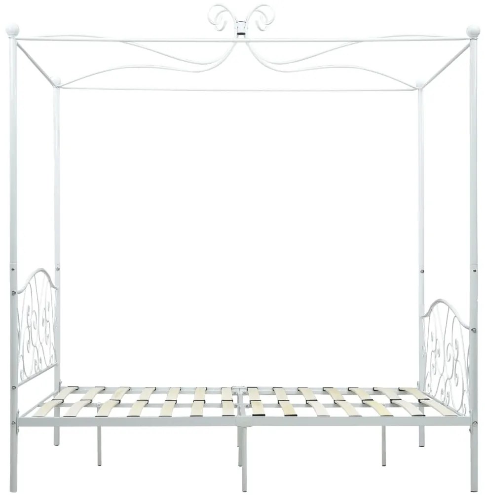 Estrutura de cama com dossel 120x200 cm metal branco