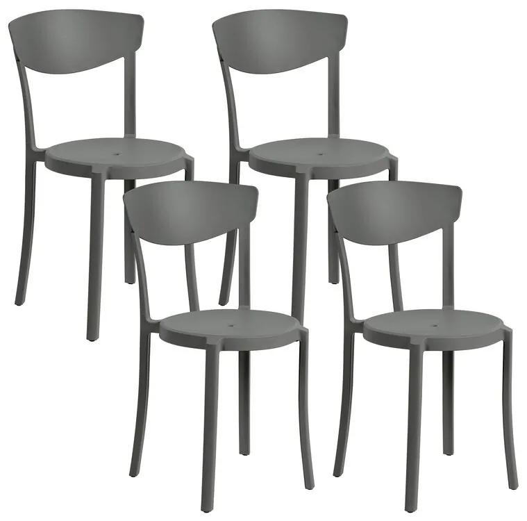 Conjunto de 4 cadeiras de jantar cinzentas escuras VIESTE Beliani