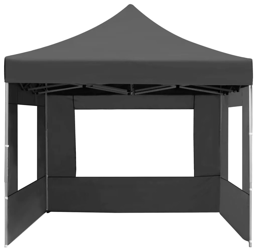 Tenda dobrável profissional c/ parede alumínio 4,5x3m antracite