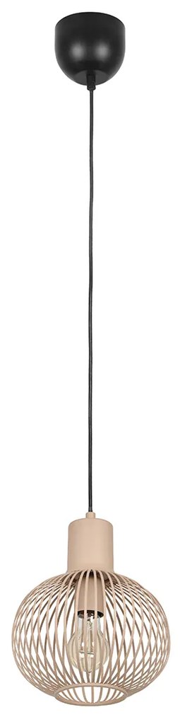 Candeeiro suspenso de arame moderno preto com bege 23cm - Gila Moderno