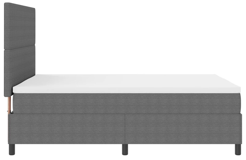 Cama Box Spring com Colchão Cinza Claro 140x200 cm Tecido de Corduroy
