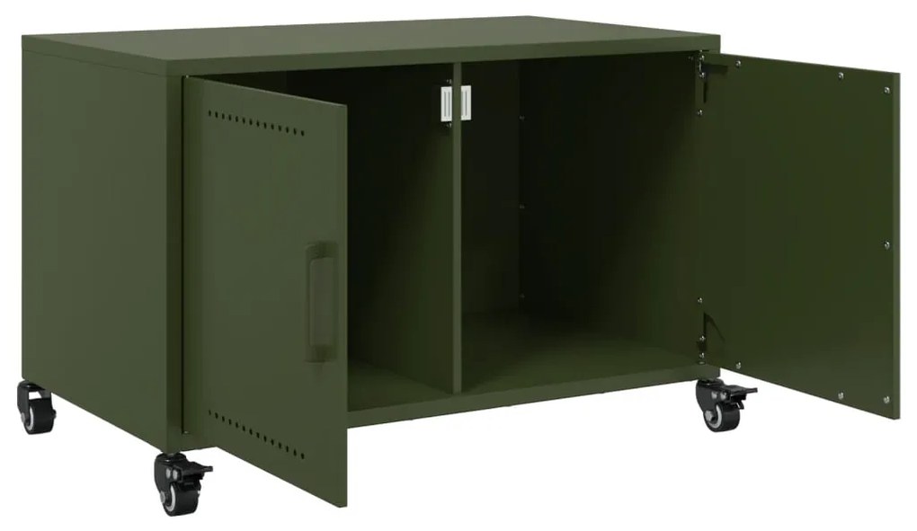Móvel de TV 68x39x43,5 cm aço verde azeitona