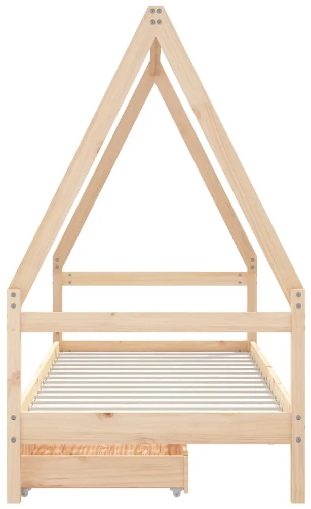 Estrutura de cama infantil c/ gavetas 90x190 cm pinho maciço