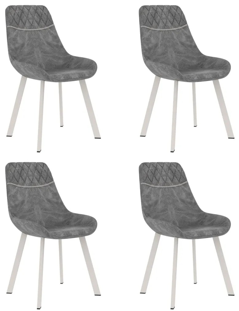 vidaXL Cadeiras de jantar 4 pcs couro artificial preto