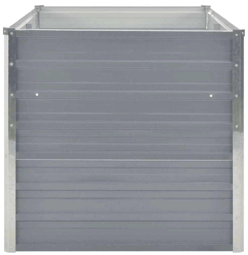 Canteiro de jardim elevado 160x80x77cm aço galvanizado cinzento