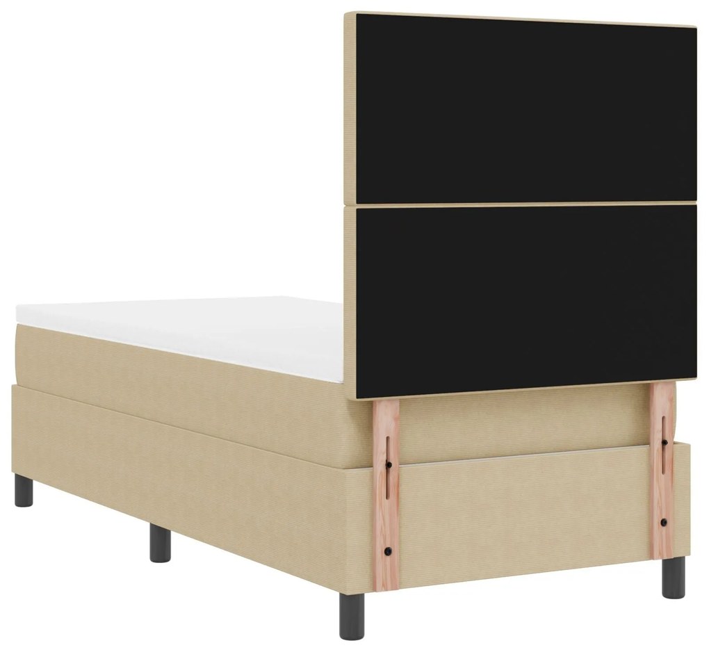 Cama Box Spring com Colchão Verde Claro Cinza Solteiro Tecido de Cordu