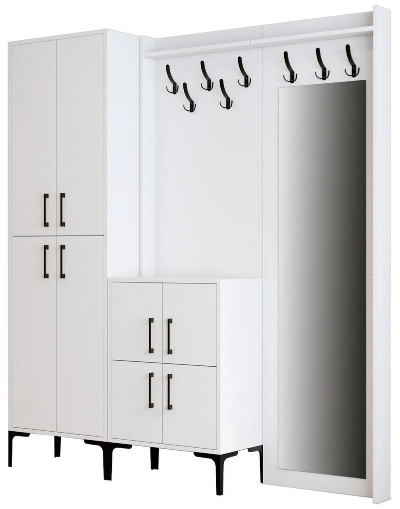 Hall Stand Berlin ABC – Branco – 180 cm x 200 cm x 35 cm