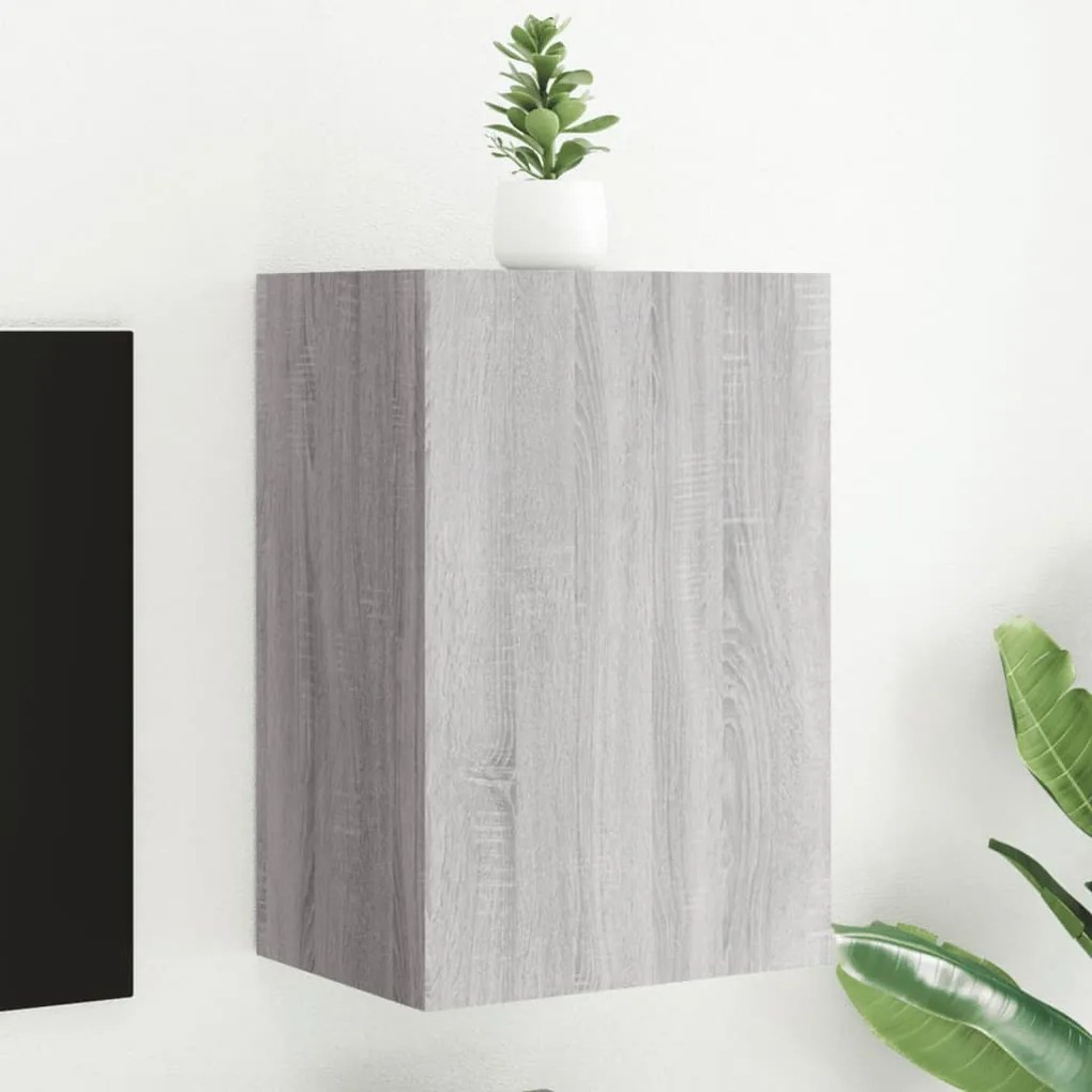 vidaXL Móvel parede TV 40,5x30x60 cm derivados de madeira cinza sonoma