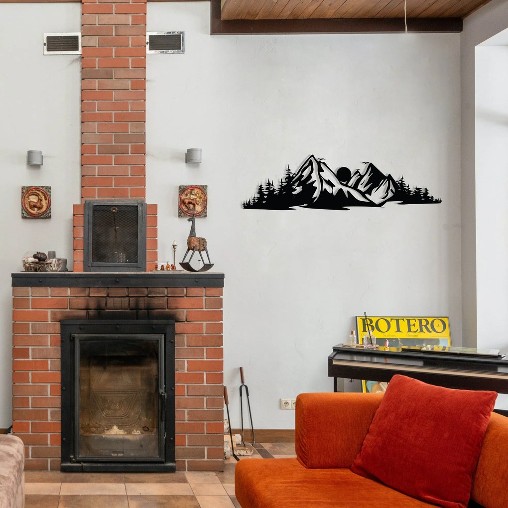 Acessório Decorativo de Parede Mountain – Preto – 68 x 19 cm
