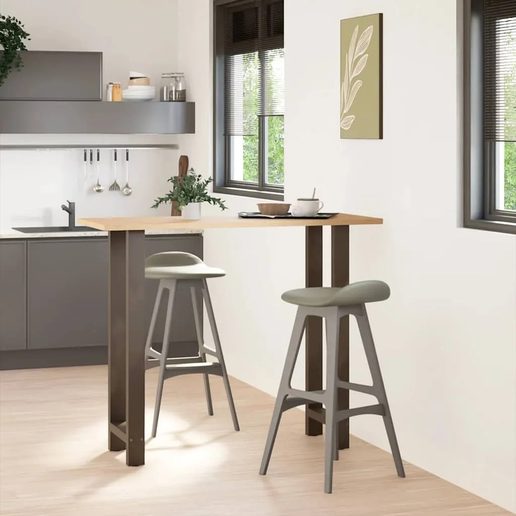 Pés de mesa de bar em aço natural, 2 peças, 40x (110-111) cm, aço