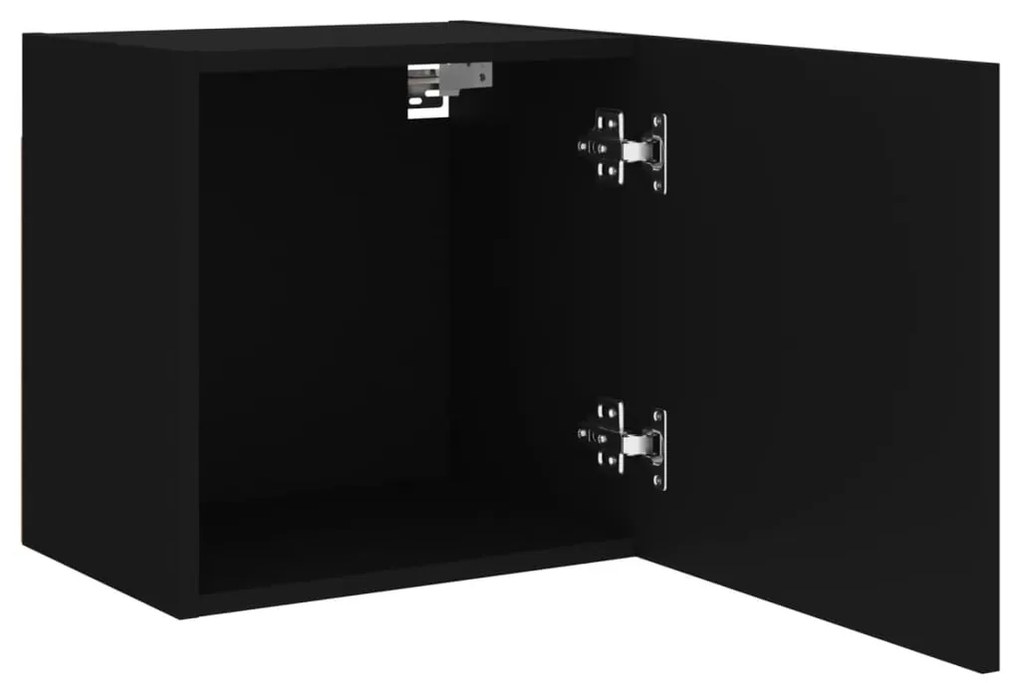 Móveis parede p/ TV 2pcs 40,5x30x40 cm derivados madeira preto