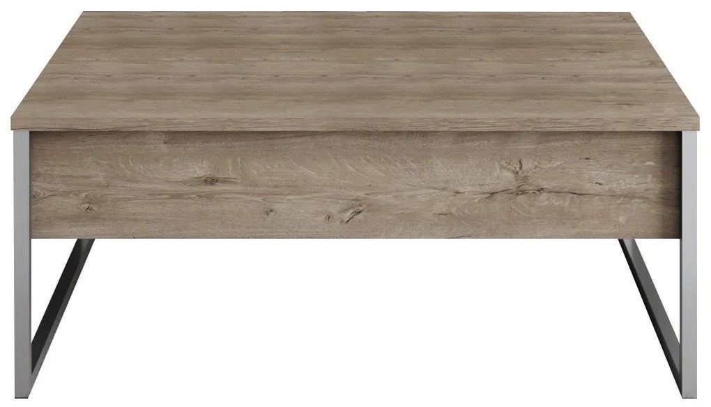 Mesa de Centro Luxe – Nogueira e Prata – 90x60x40 cm