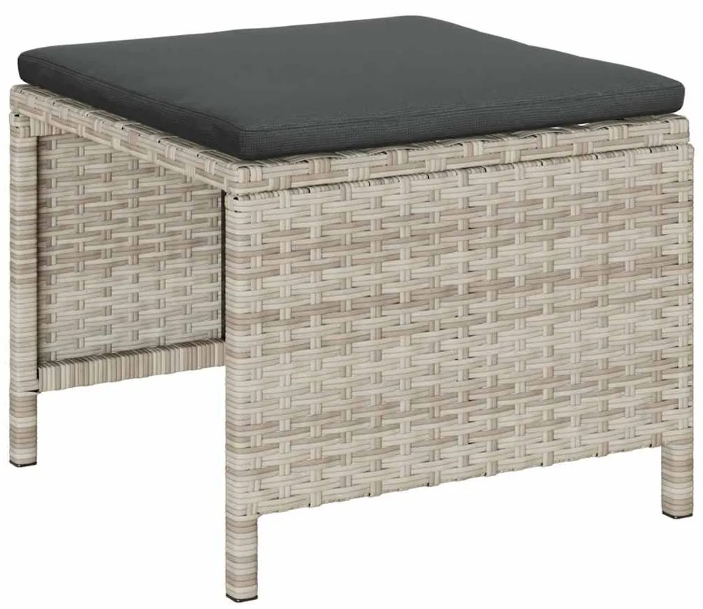 Conjunto de Sofás para Exterior Cinza claro e cinza escuro