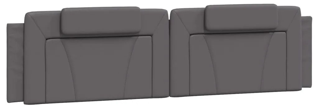 Cama com colchão 200x200 cm couro artificial cinzento
