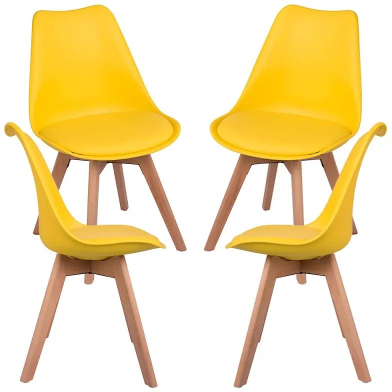 Pack 4 Cadeiras Synk Basic - Amarelo