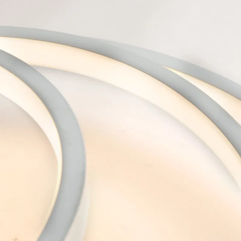 Candeeiro de teto moderno branco com LED e dimmer - Rondas