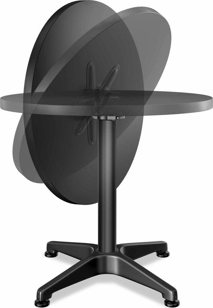 Mesa alta dobrável em alumínio com altura ajustável (70 cm / 115 cm) e Ø60 cm Preto