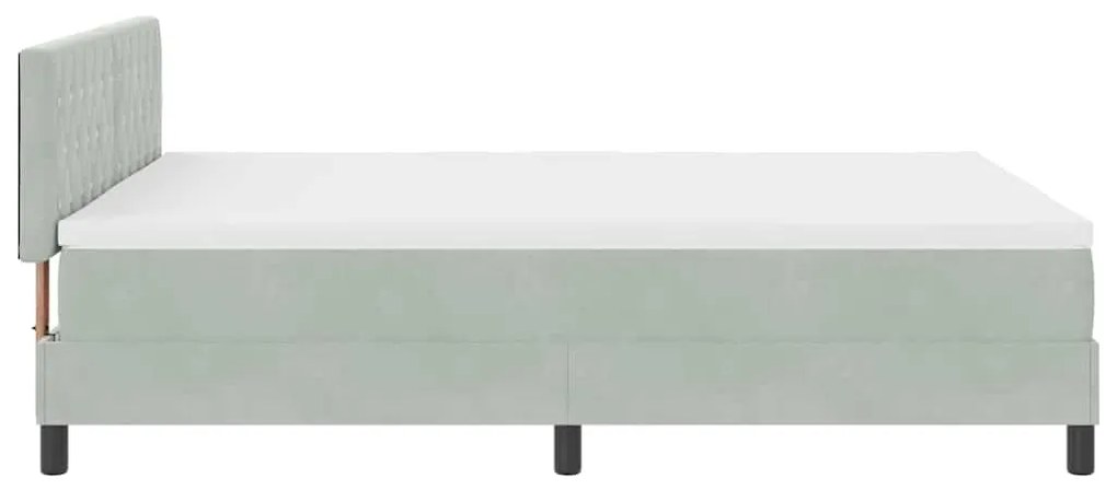 Camas Box Spring com Colchão &amp; Luz LED Cinzento Claro 140x190 cm Velud