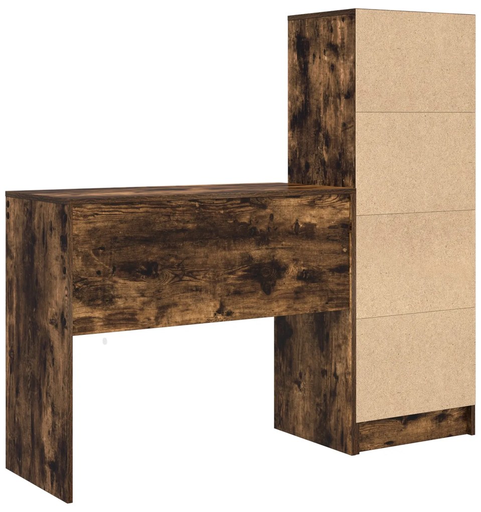 mesa com Armazenamento Carvalho Fumado Madeira Derivada