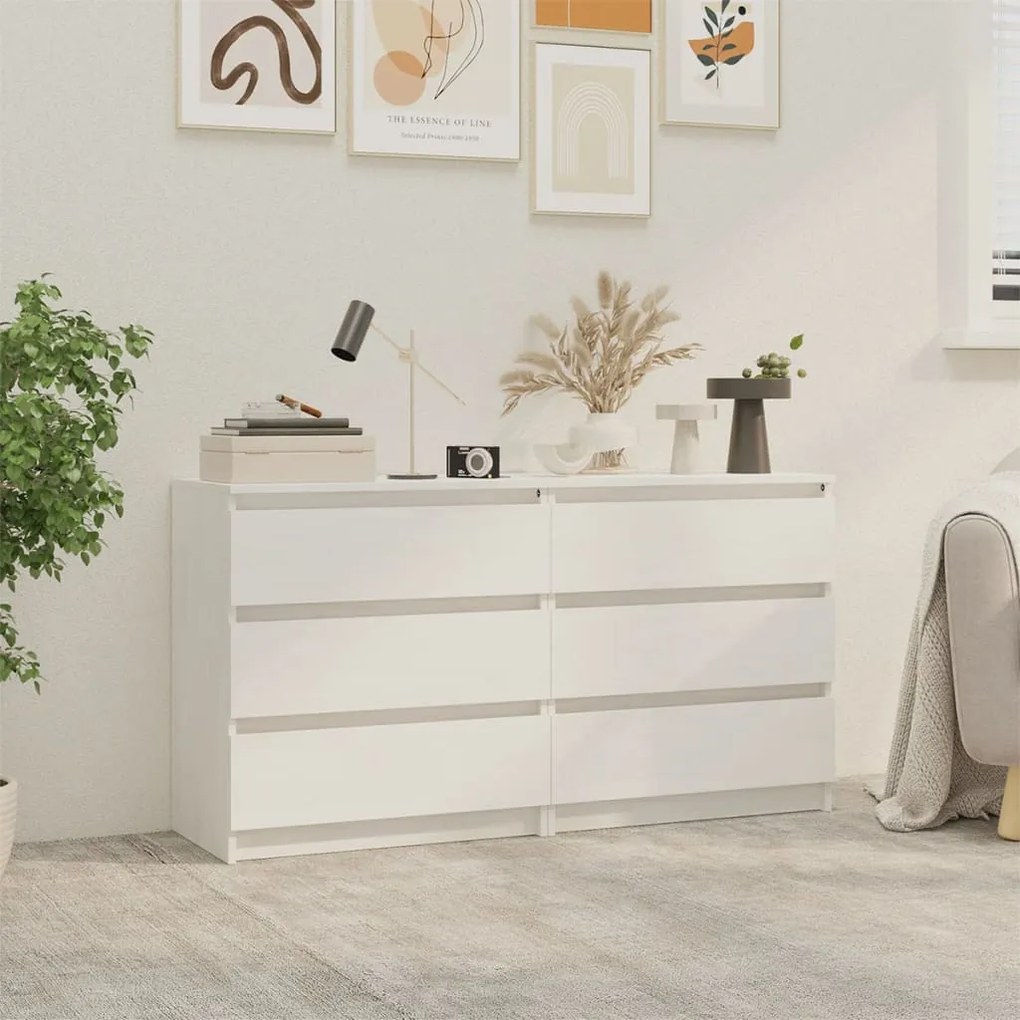 Cómoda Lylle em Pinho Maciço - Branco - Design Nórdico