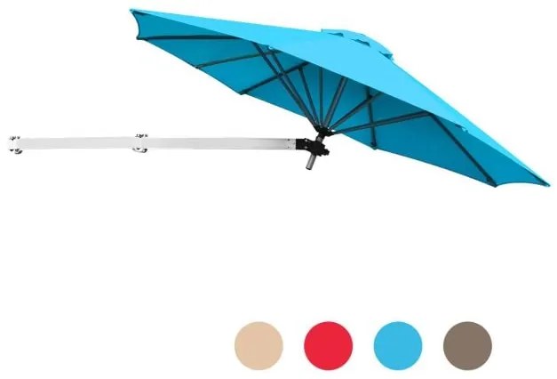 Guarda-sol dobrável telescópico de alumínio com inclinação de parede de 8 pés - bege